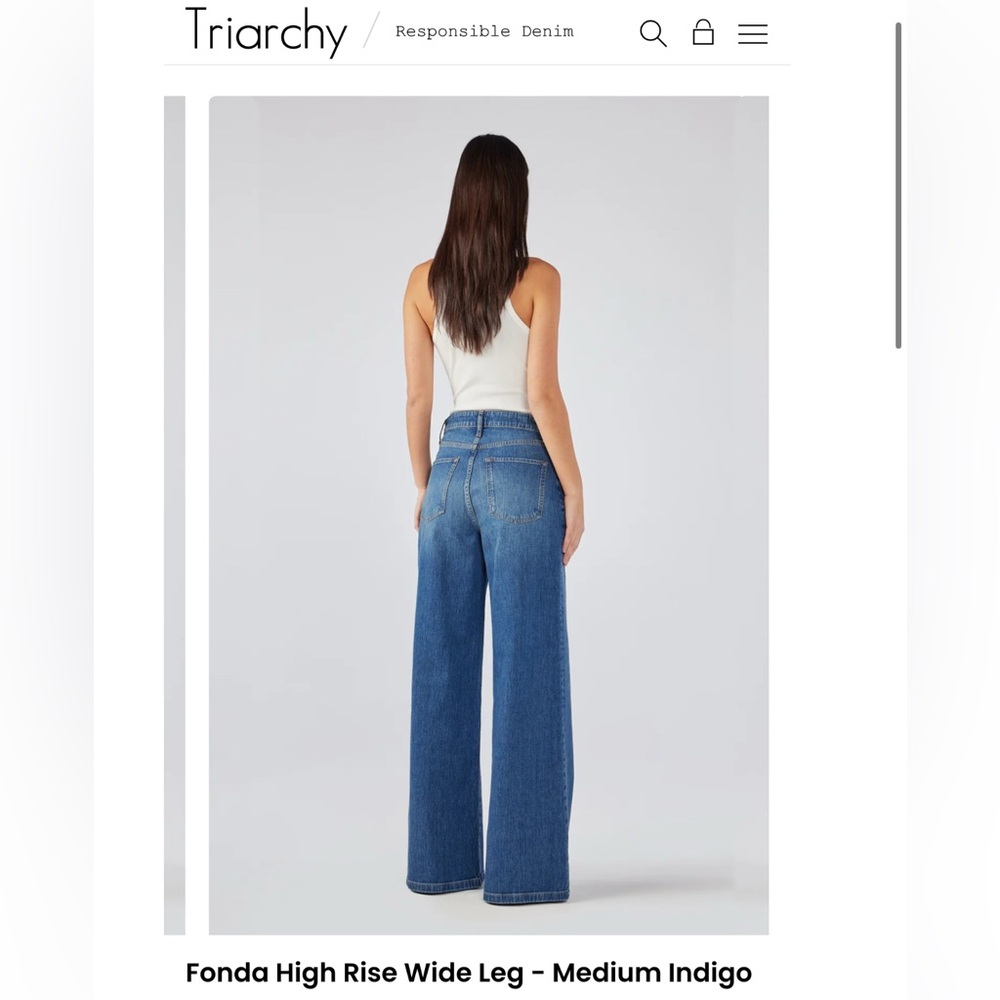👖 TRIARCHY Ms. Fonda High-Rise Wide-Leg Jeans 
Size 25 - Picture 5 of 11